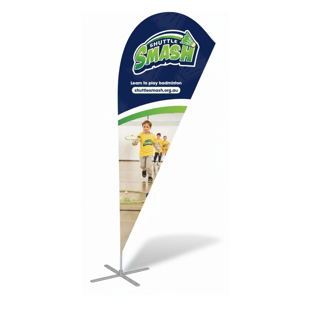 Shuttle Smash Teardrop Banner